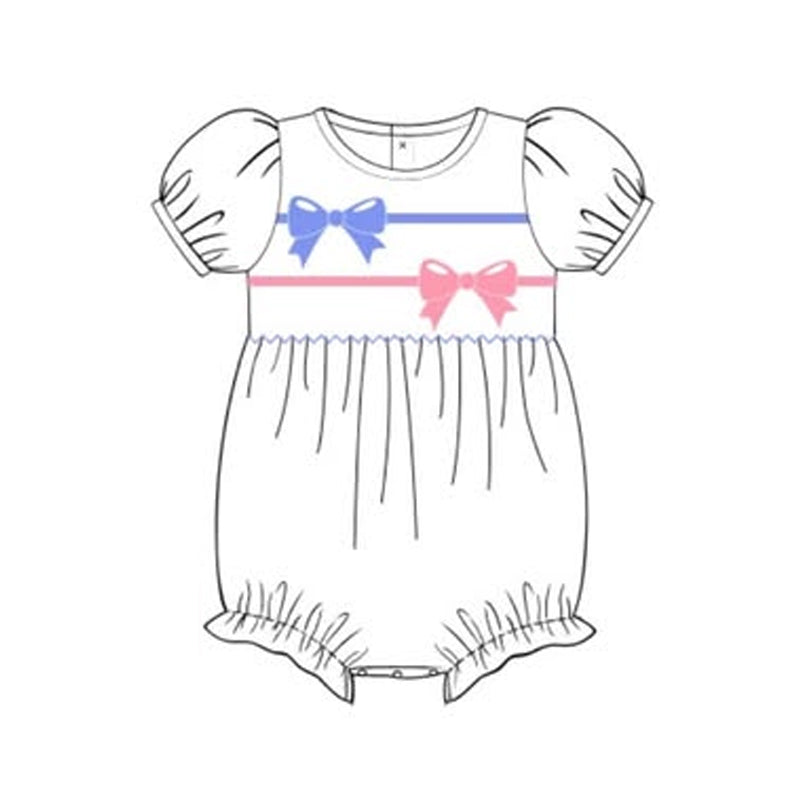 Toddle baby girl pink lavender bow romper preorder