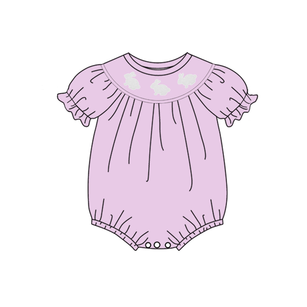 Toddle baby easter bunny lavender short sleeve romper preorder