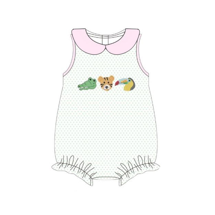 Tiger crocodile print baby girl romper preorder
