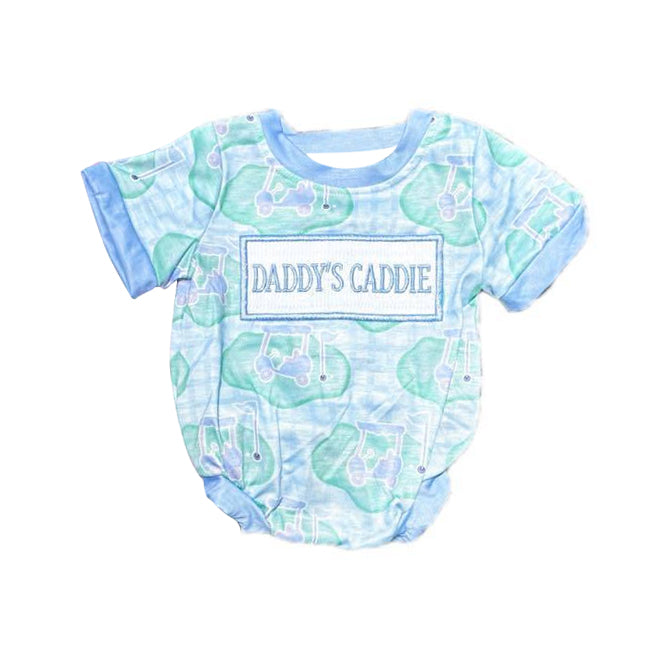 Daddys caddie golf print baby boy romper preorder