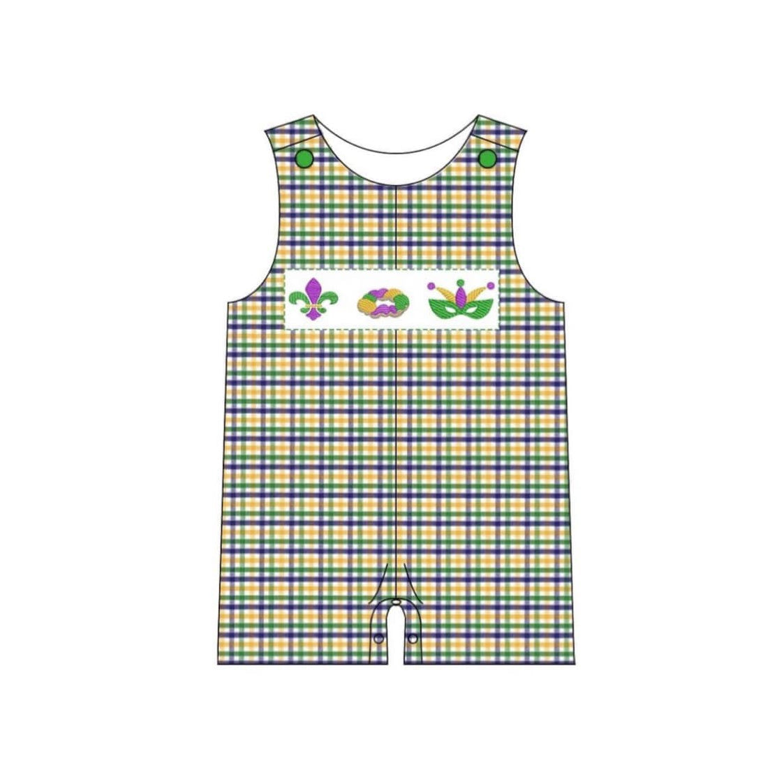 Hot sale baby boy Mardi gras design romper preorder