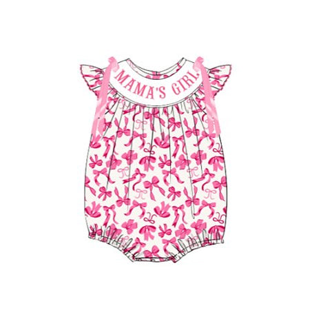 Mamas girl pink bow design romper preorder