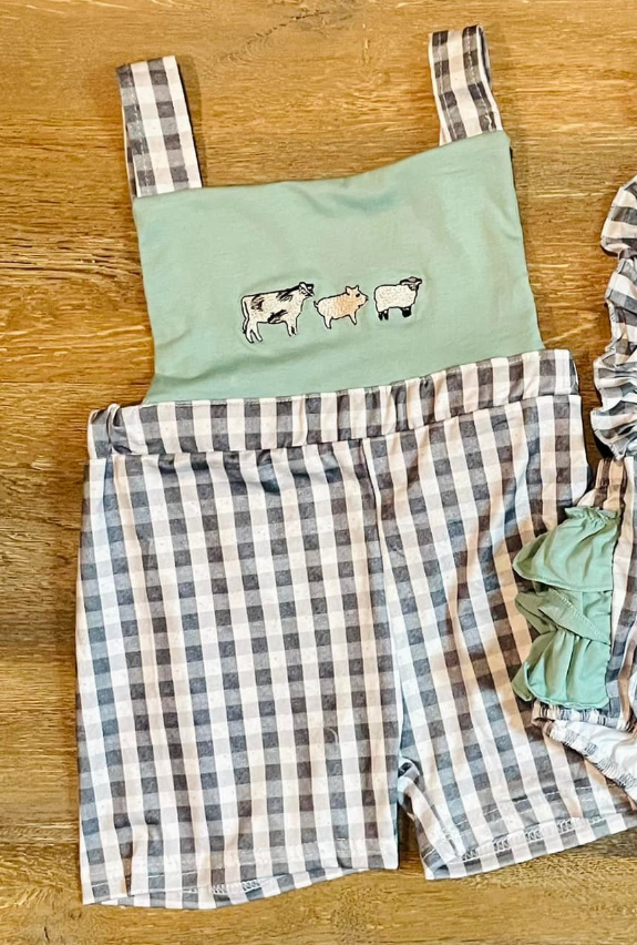 Toddle baby farm cow design summer romper preorder