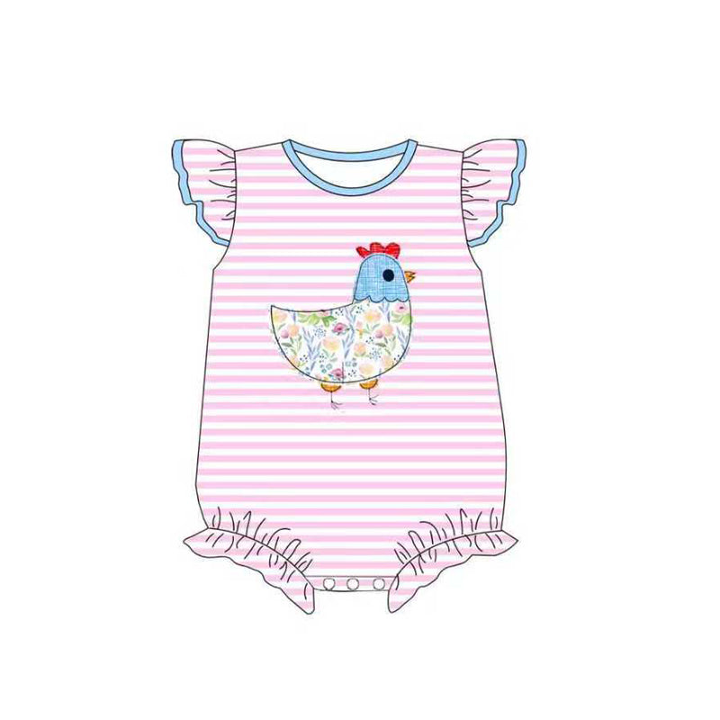 Toddle baby girls floral chicken romper preorder