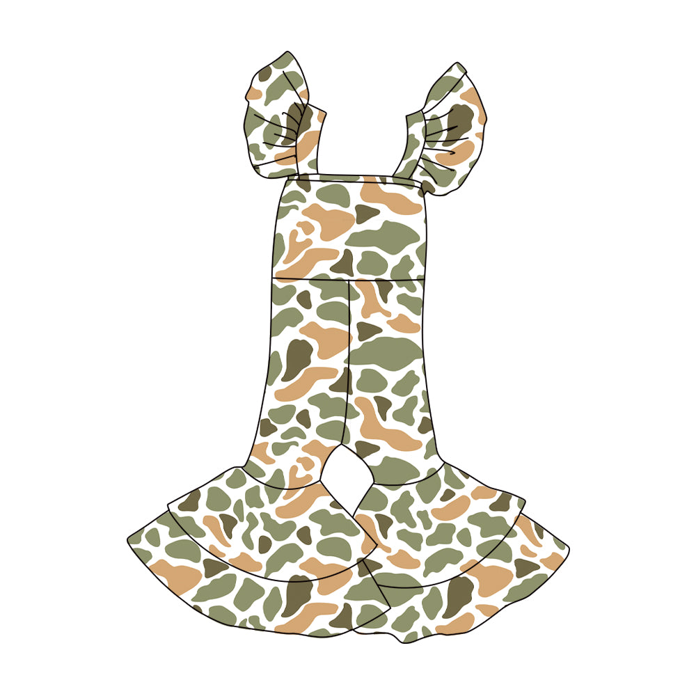 Toddle girls light green camo jumpsuit preorder