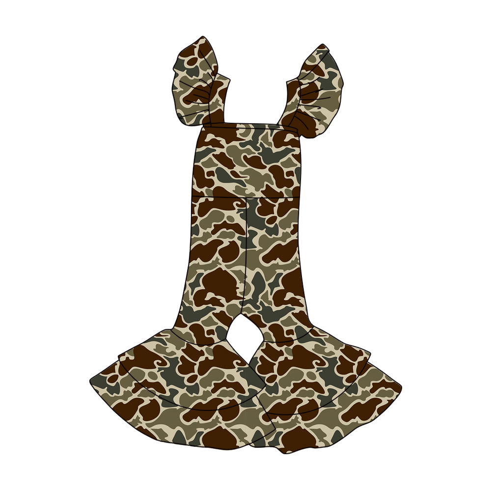 Toddle girls brown camo jumpsuit preorder
