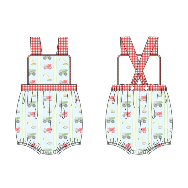 Toddle baby girl construction design romper preorder