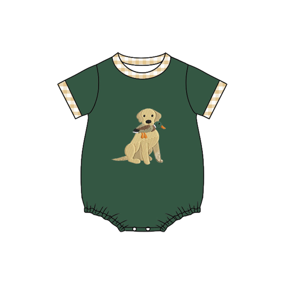 Toddle baby boy hunting dog design romper preorder