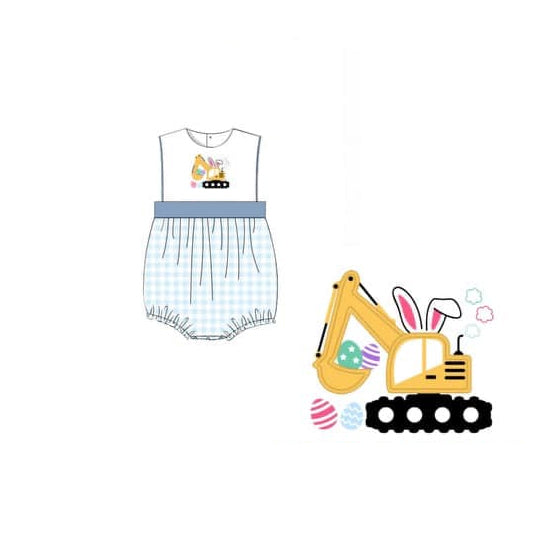 Construction easter egg toddle baby boy romper preorder