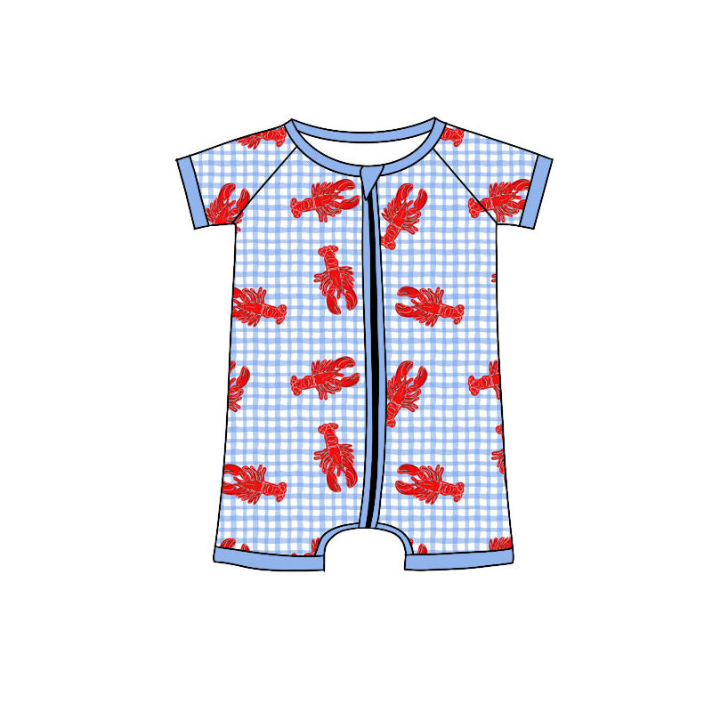 Toddle baby boy summer crawfish romper preorder