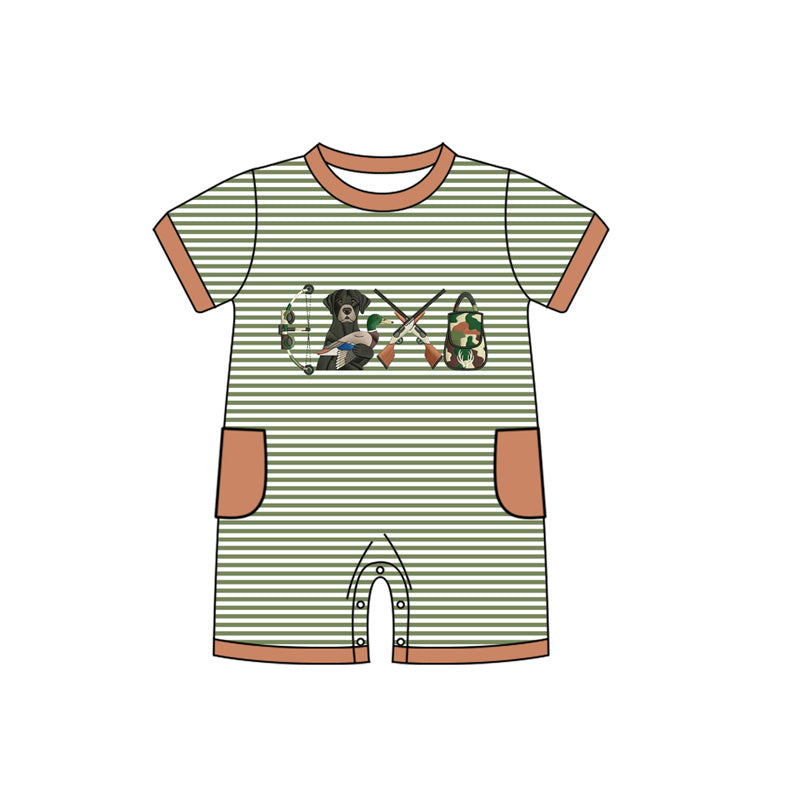Dog duck hunting season toddle baby boy short sleeve romper preorder