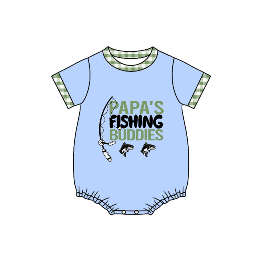 Papas fishing buddy toddle baby baby short sleeve romper preorder