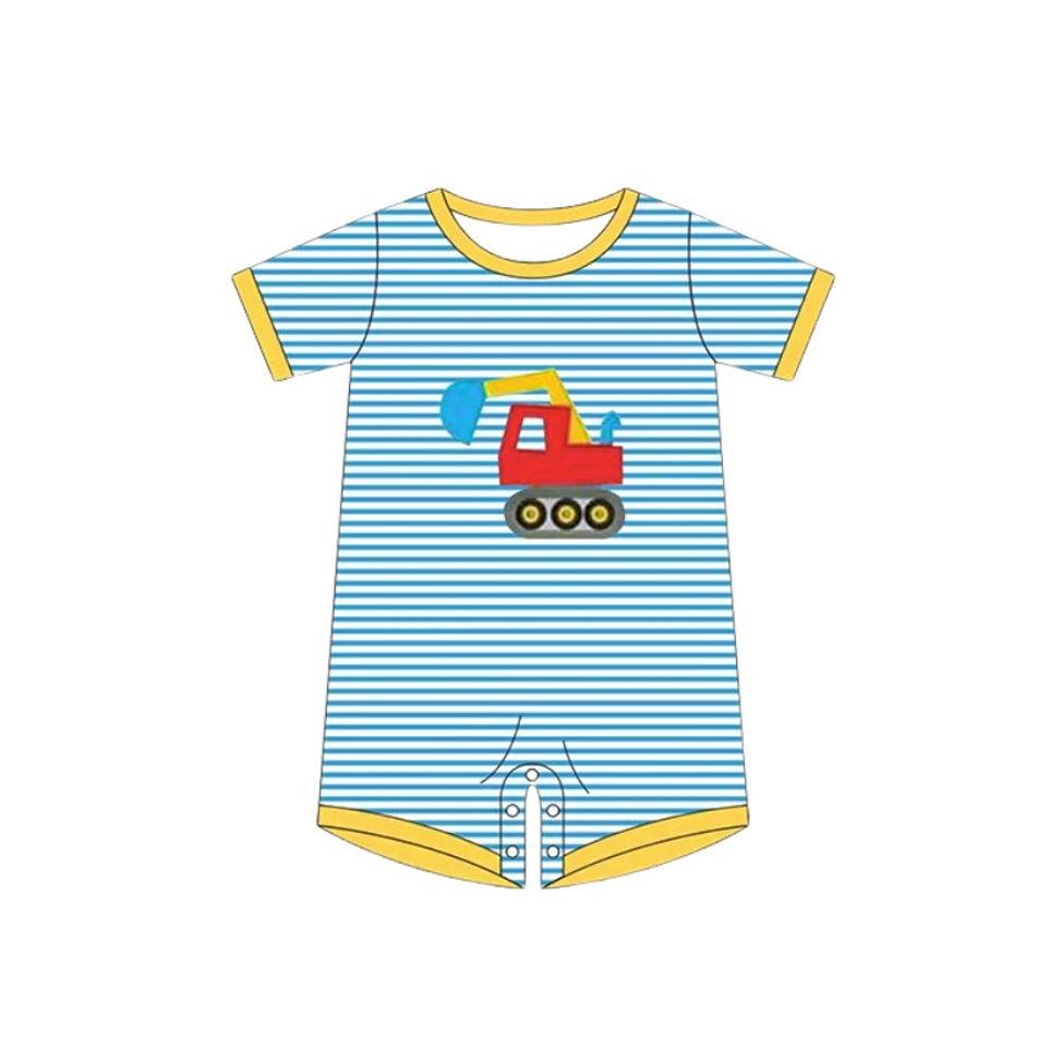 Construction print toddle baby boy romper preorder
