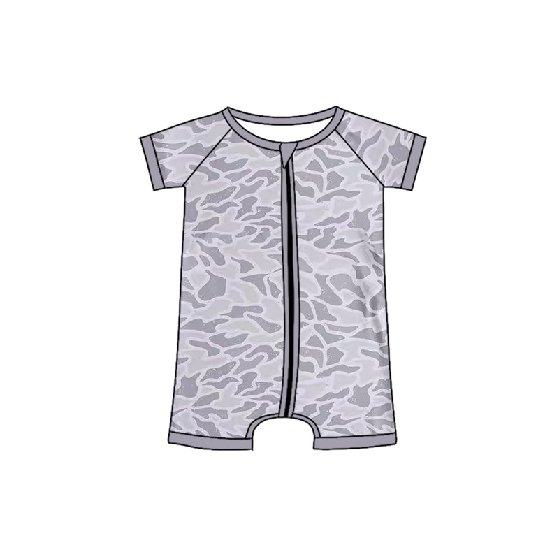Toddle baby boy grey camo print romper preorder