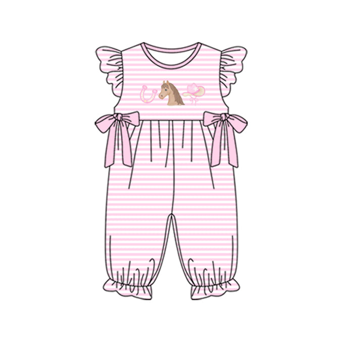 Western horse design toddle baby girl romper preorder