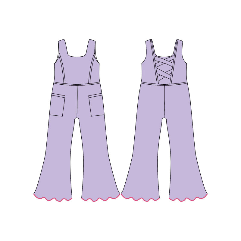 Toddle girls lavender color yoga jumpsuit preorder