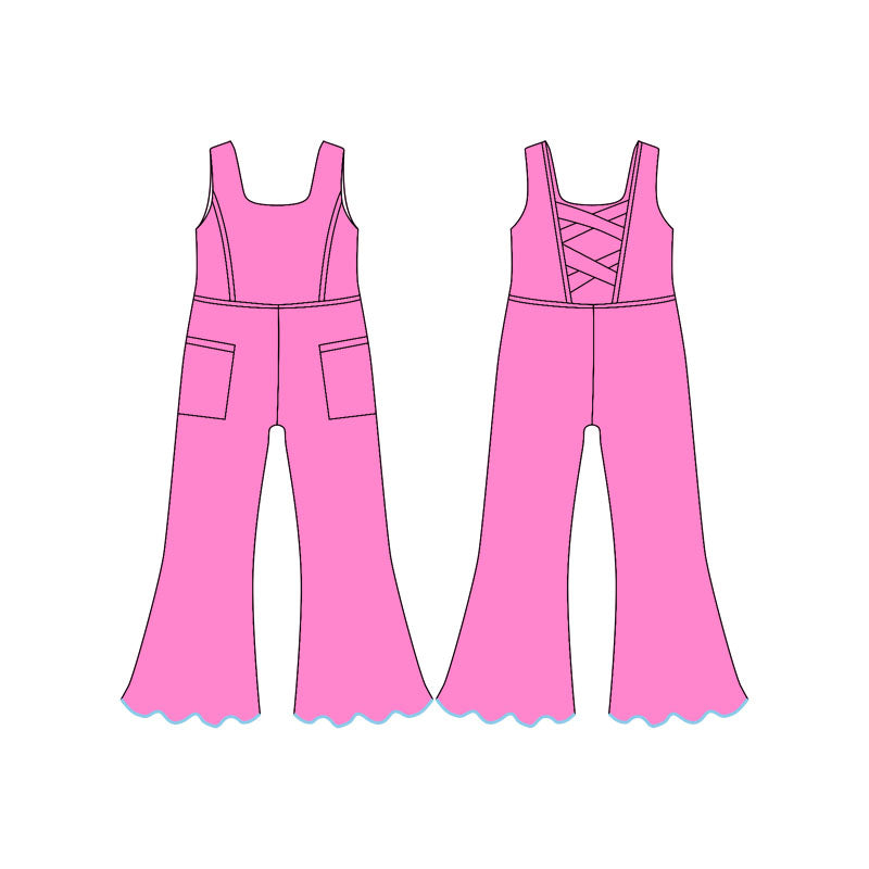 Toddle girls pink color yoga jumpsuit preorder