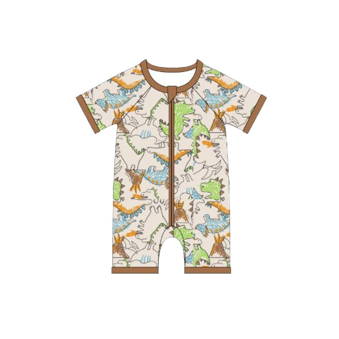 Dinasaur design toddle baby short sleeve romper preorder