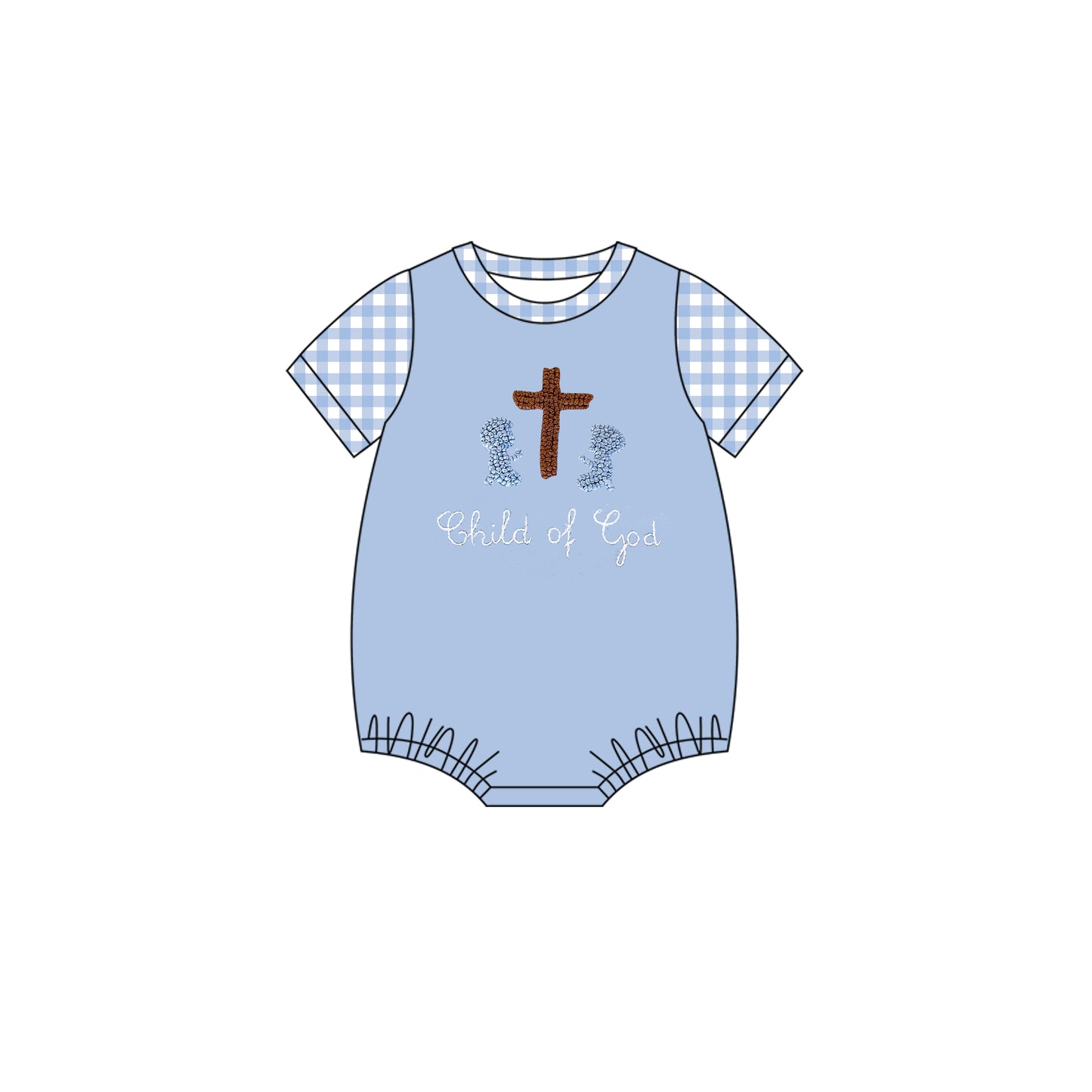 Easter cross design toddle baby short sleeve romper preorder