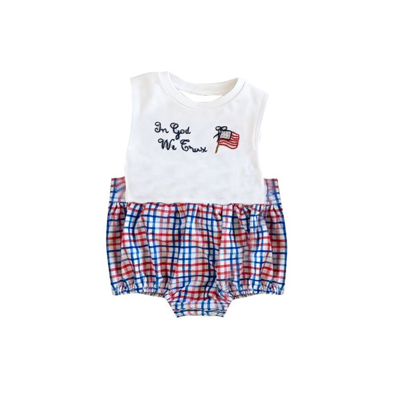 Ameircan flag boy design toddle baby July 4th romper preorder