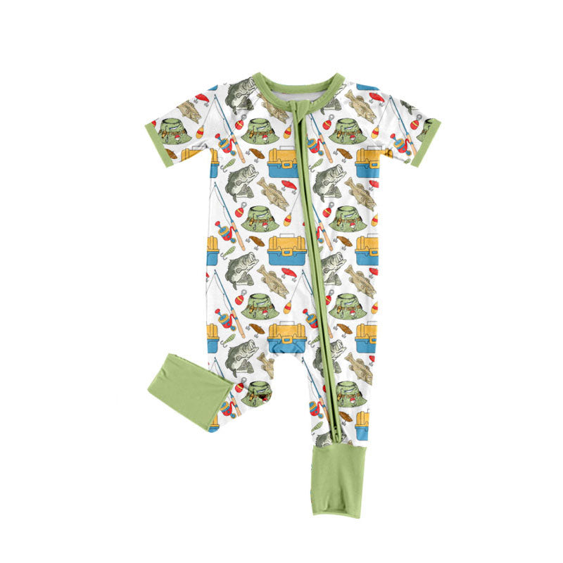 Fishing design toddle baby summer romper preorder