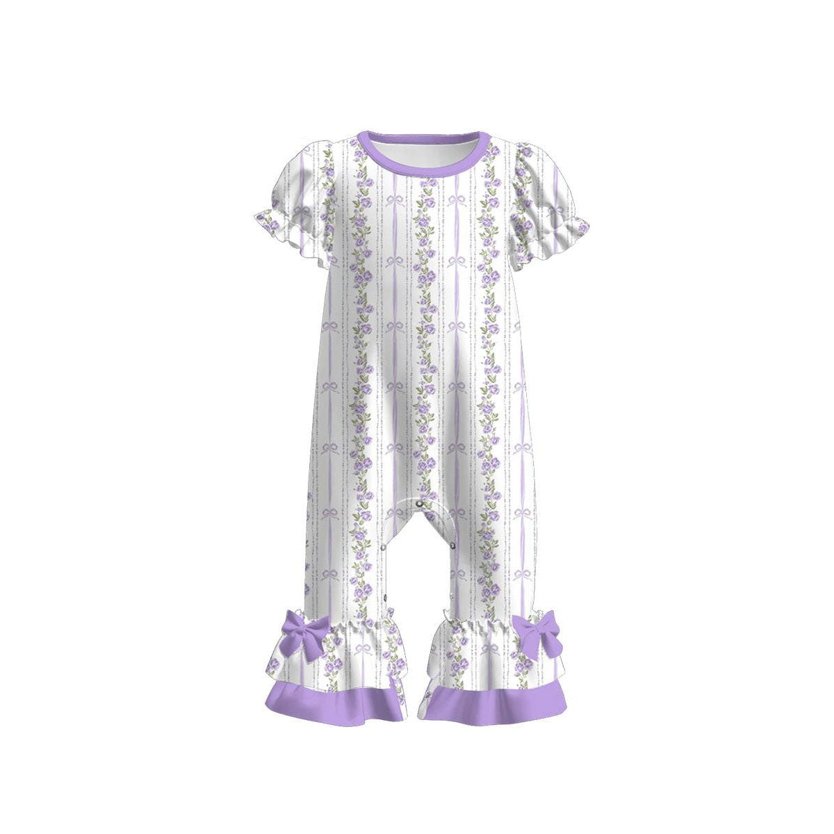 Lavender floral design toddle baby summer romper preorder