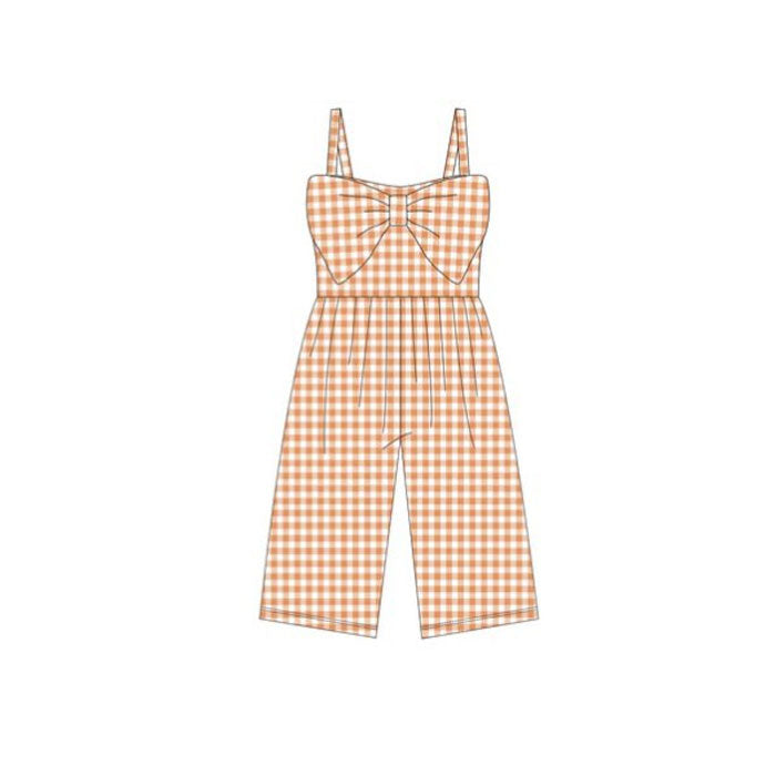 Toddle girls orange plaid design jumpsuit preorder