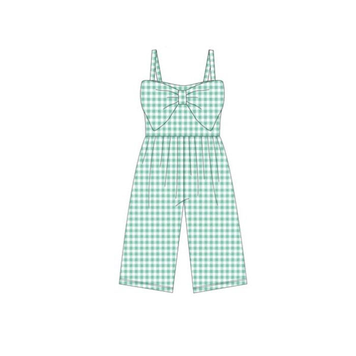 Toddle girls green plaid design jumpsuit preorder