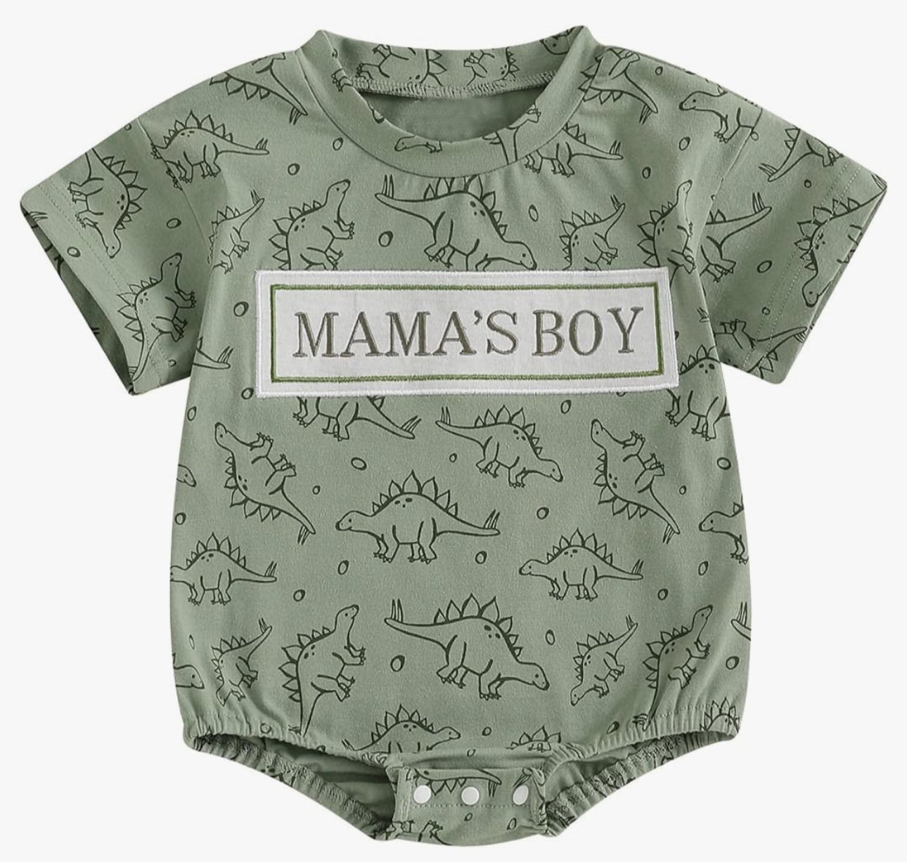 Mamas boy dinosaur short sleeve romper preorder