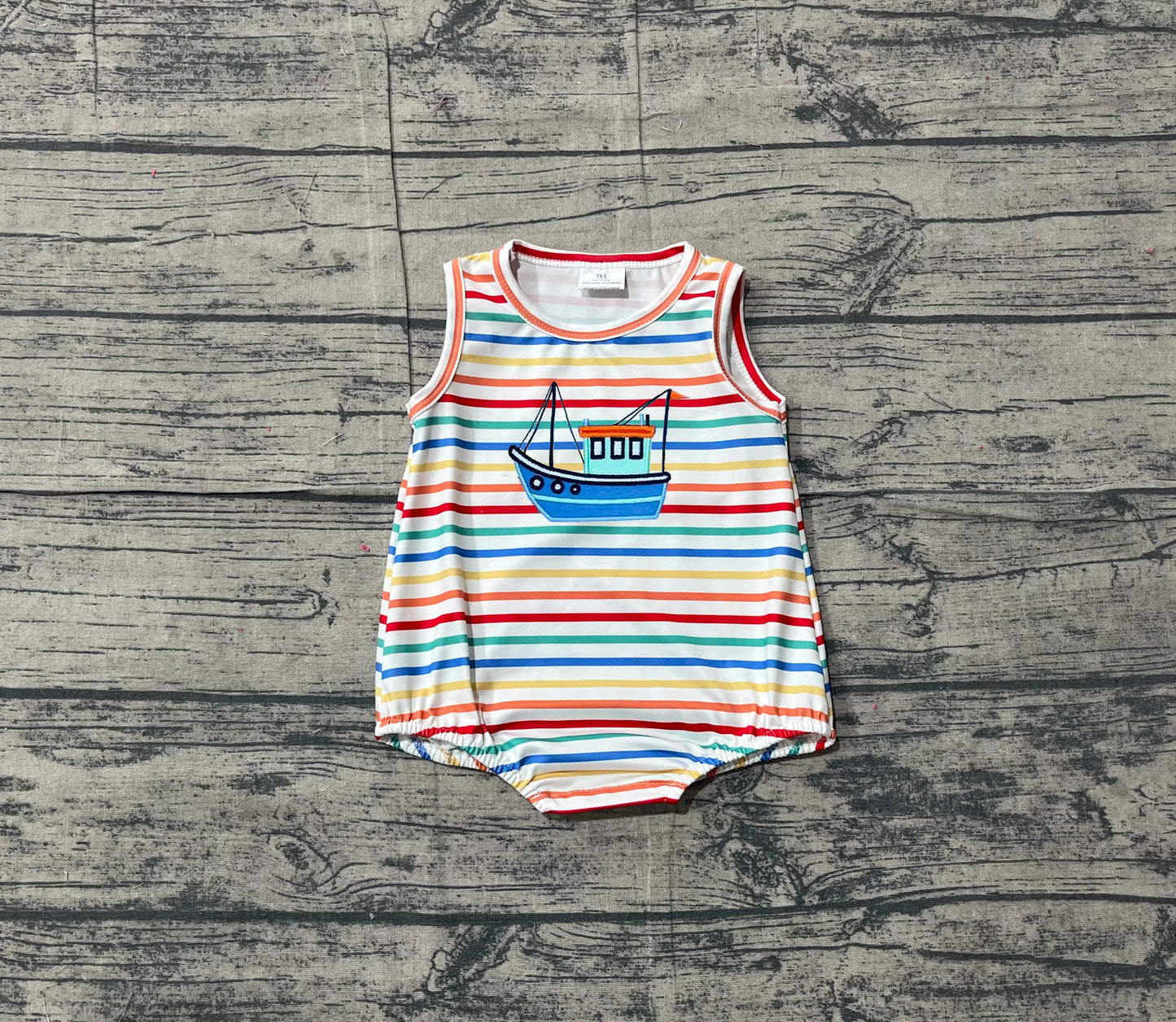 Toddle baby embroidery sailboat romper preorder