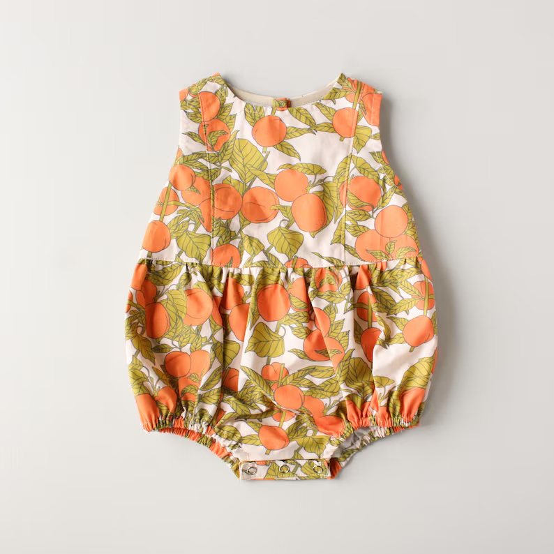Peach design toddle baby girl romper preorder