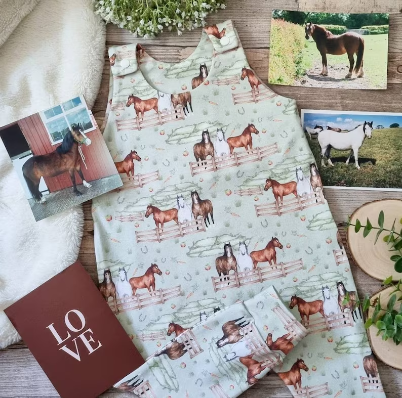 Western horse design toddle baby romper preorder