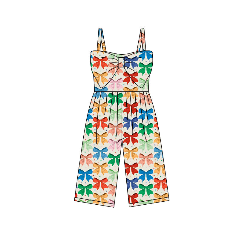 Toddle girls colorful bow design jumpsuit preorder