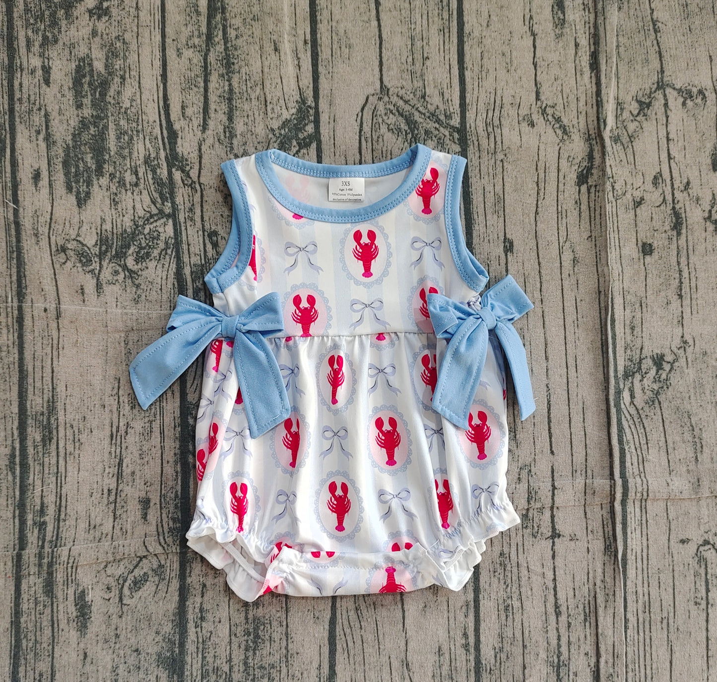 Crawfish design girls romper preorder