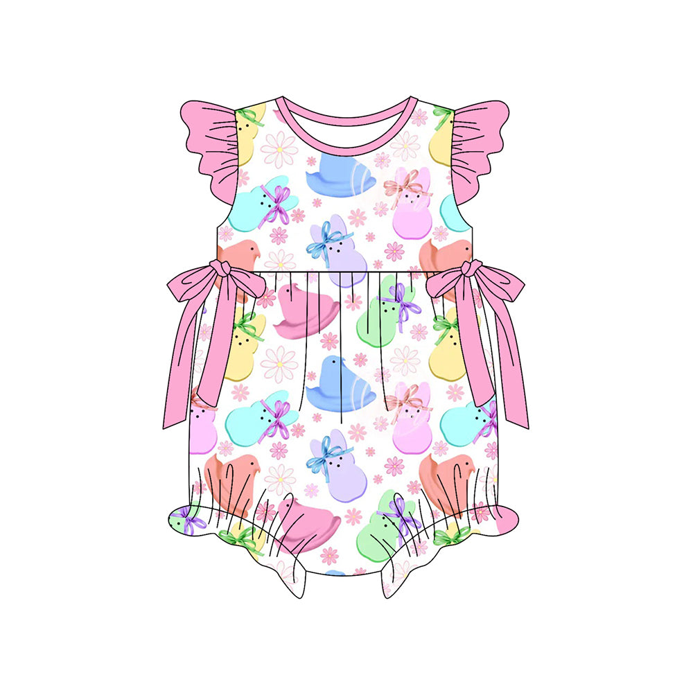 Easter bunny design girls romper preorder