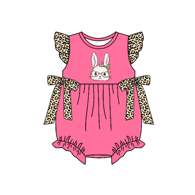 Easter bunny design baby girl summer romper preorder