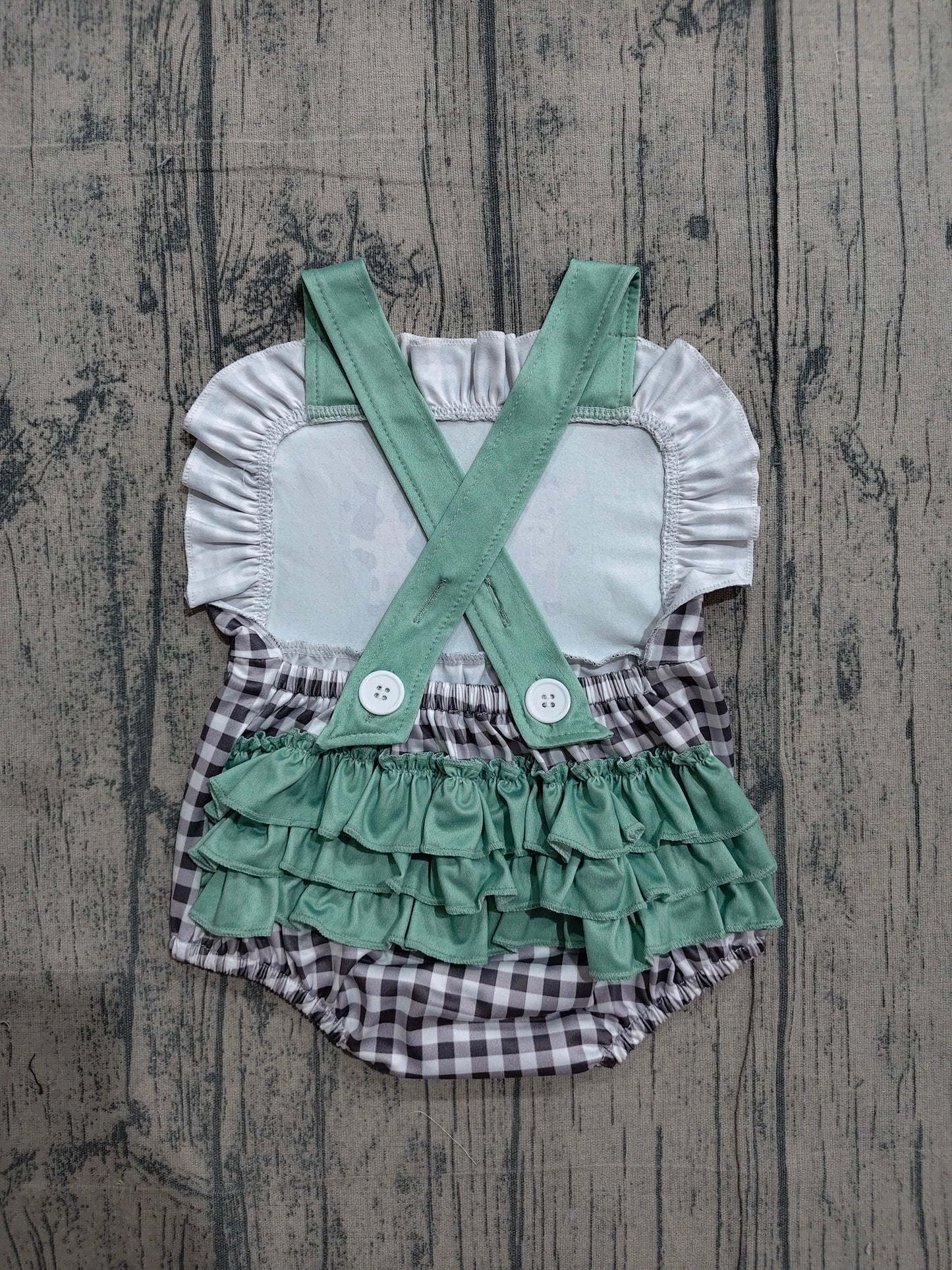 Farm animal design baby girls romper preorder