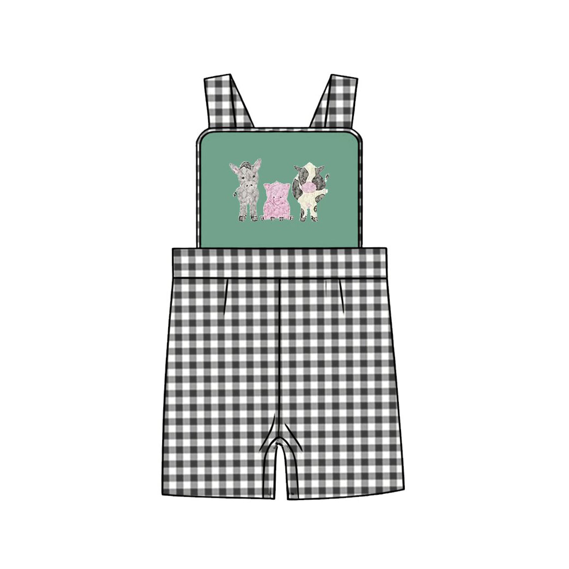 Farm animal design baby boy romper preorder