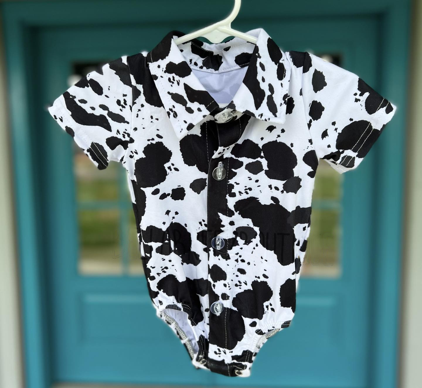 Cow print design baby boy summer romper preorder