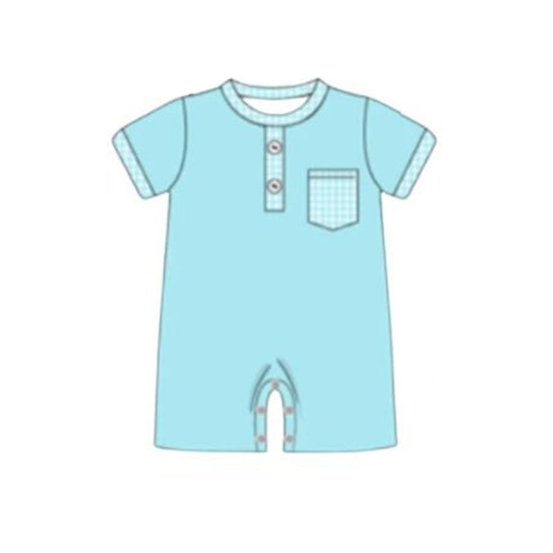 Blue pocket toddle girls summer romper preorder