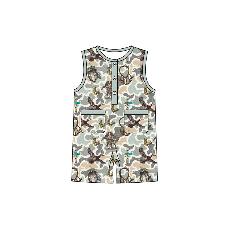 Mallard duck camo design toddle boy summer romper preorder