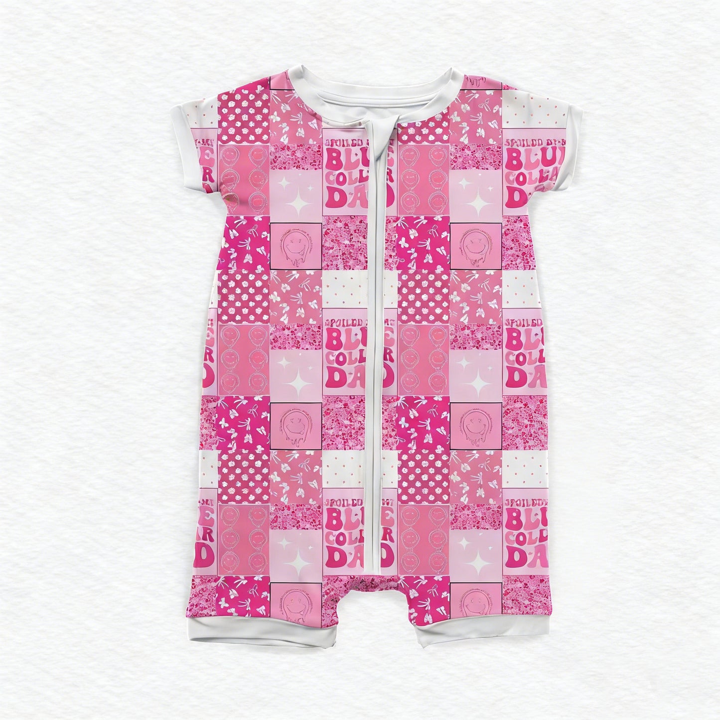 Bow print toddle girls short sleeve romper preorder