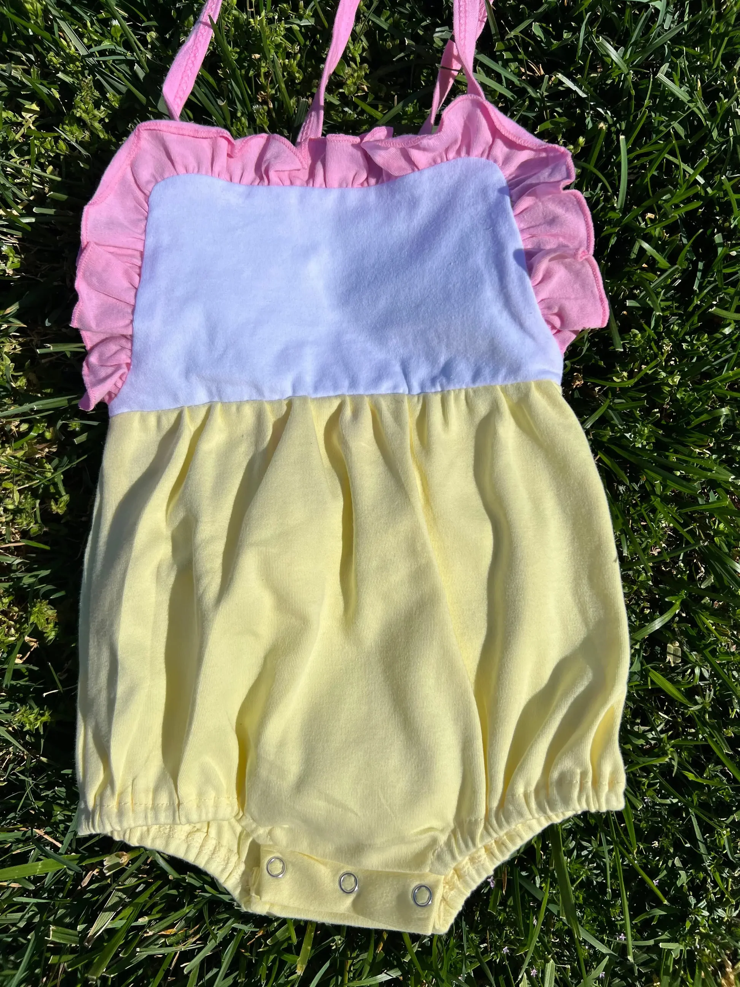 Pink yellow color girls summer romper preorder