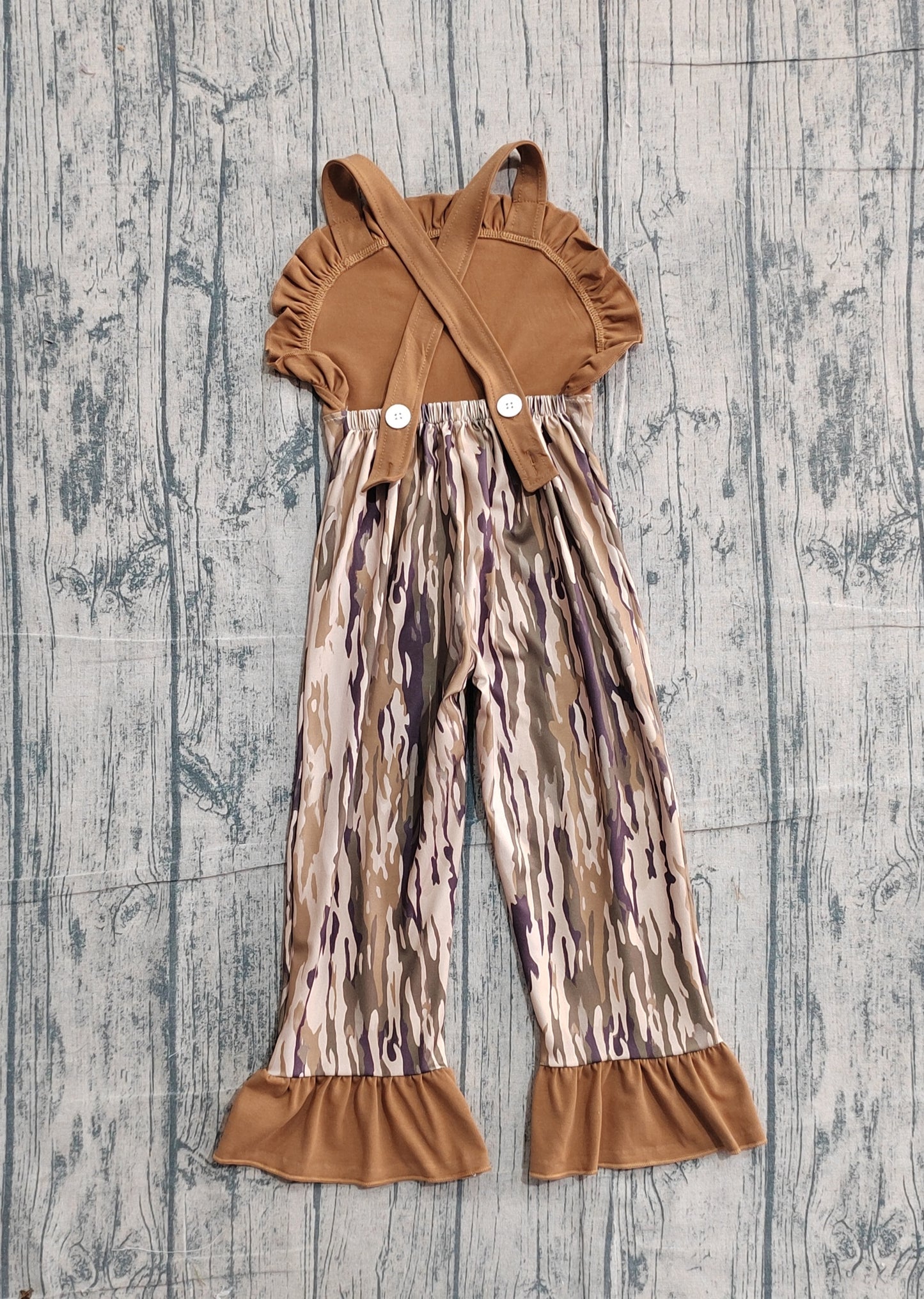 Toddle girls embroidery deer camo design jumpsuit preorder