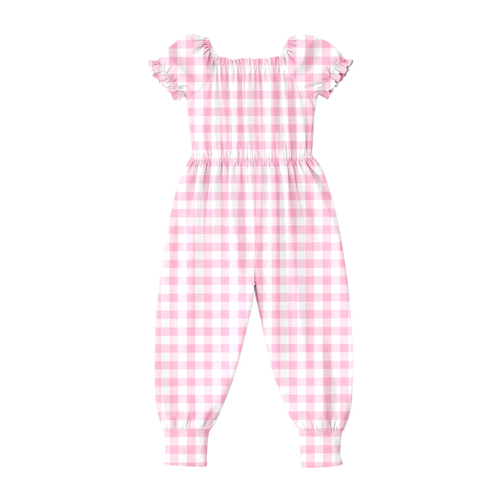 Toddle girls pink plaid design jumpsuit preorder