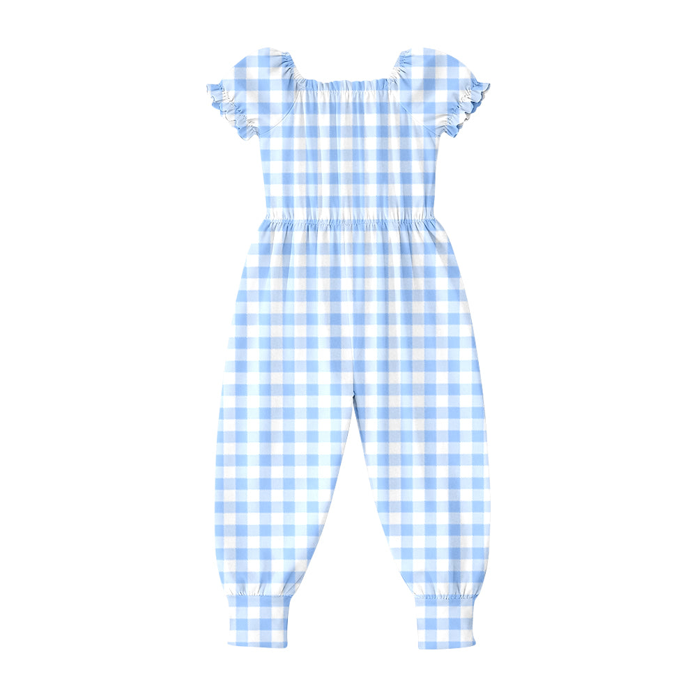 Toddle girls blue plaid design jumpsuit preorder