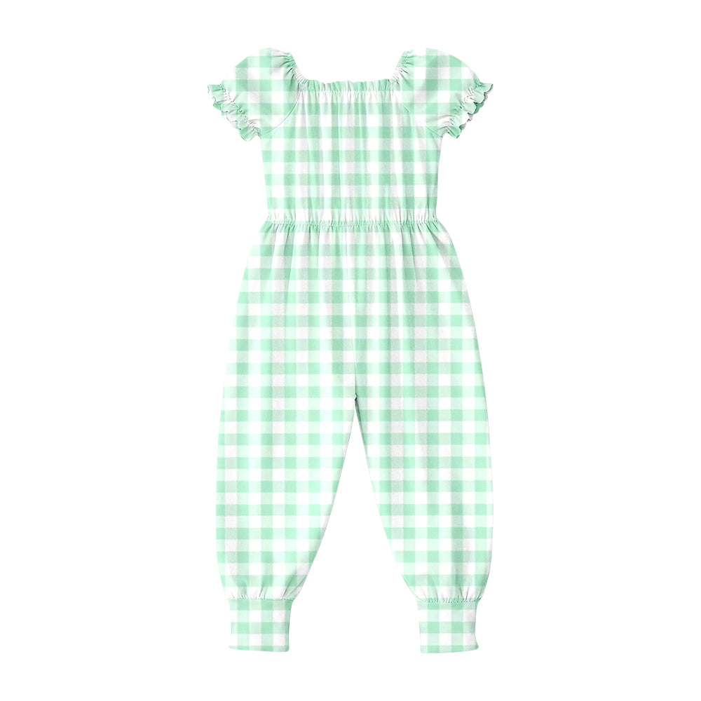 Toddle girls green plaid design jumpsuit preorder