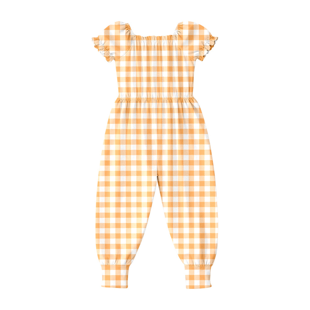 Toddle girls orange plaid design jumpsuit preorder