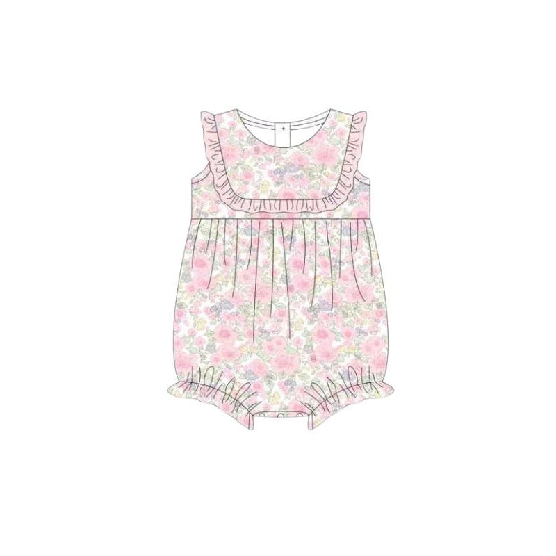 Toddle girl pink floral romper preorder