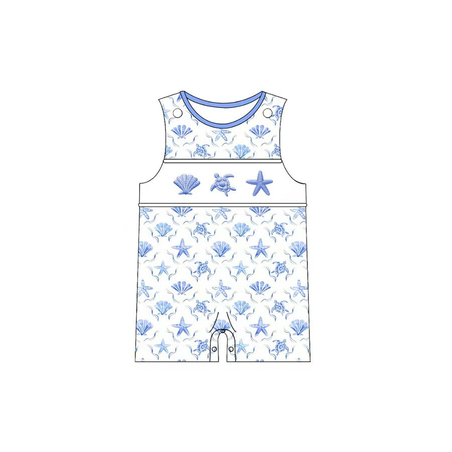 Turtle print toodle boy summer romper preorder